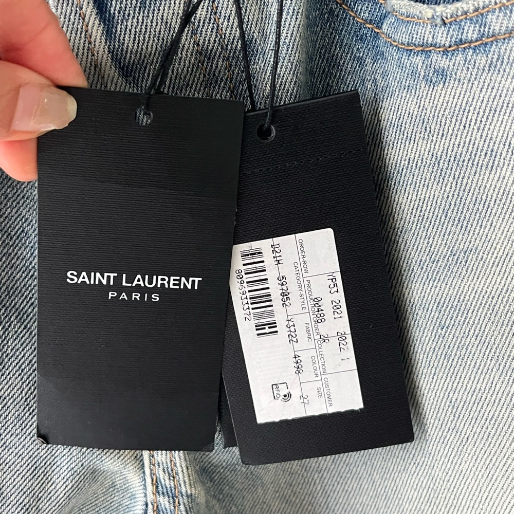 Saint Laurent Slim Fit Jeans — Light Fall Blue (Size 27, BNWT) - Picture 7 of 9